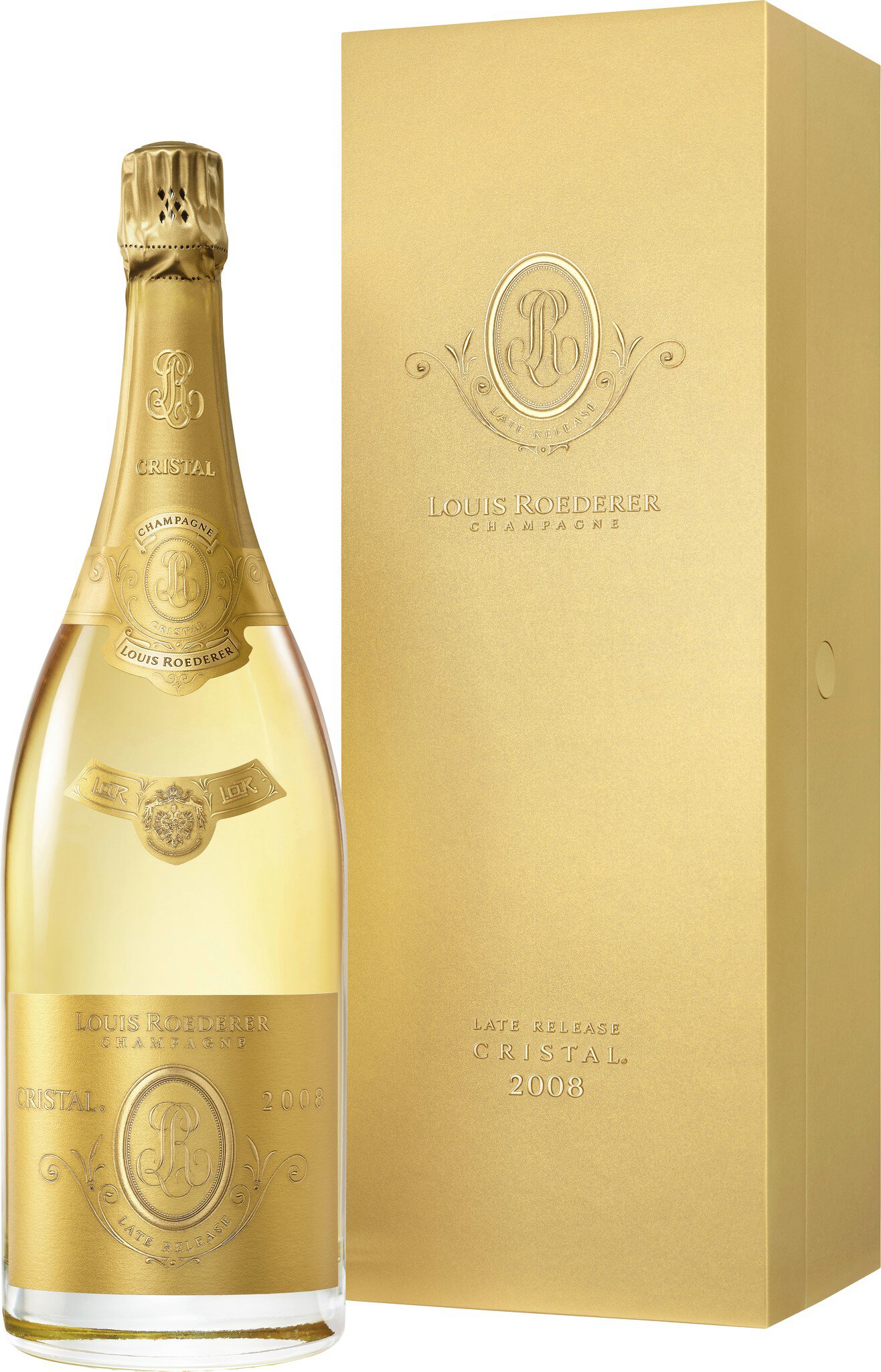 Eine elegante Flasche Sekt in goldener Farbe steht neben einer goldenen Geschenkbox, die den gleichen luxuriösen Stil aufweist. Beide Objekte strahlen Raffinesse und Exklusivität aus.