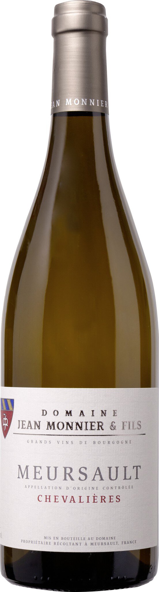 Eine Flasche Weißwein steht auf einem neutralen Hintergrund. Der Wein hat eine helle, klare Farbe, und das Etikett zeigt den Namen und weitere Informationen über den Wein.