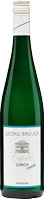 Eine grüne Weinflasche mit einem schmalen, weißen Verschluss. Das Etikett ist schlicht gestaltet, mit textlichen Informationen in einer eleganten Schriftart.