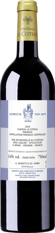 Château Le Coteau Bremer Eiswette 2024 -  2018 0.75 l Bordeaux Rotwein