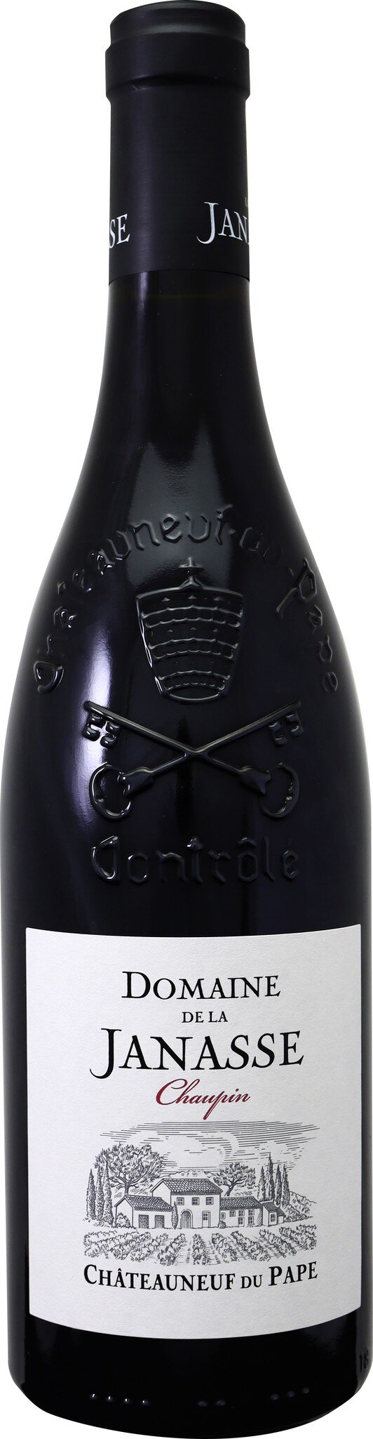 Eine Flasche Rotwein steht aufrecht. Etikett zeigt den Namen -Jahamar-. Der Wein hat eine dunkle Farbe und die Flasche hat eine klassische Form. Der Hintergrund ist unscharf.