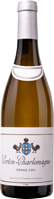 Eine Weinflasche steht aufrecht, mit einem hellen, eleganten Etikett, das eine stilisierte Krone zeigt. Der Hintergrund ist neutral, wodurch die Flasche im Fokus bleibt.