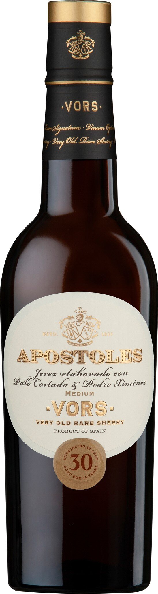 Eine Flasche Rotwein mit einem eleganten Etikett ist im Vordergrund zu sehen. Der Flaschenhals ist mit einer goldenen Kapsel versehen, die dem Gesamtbild eine edle Note verleiht.