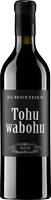 Eine Weinflasche mit einem schwarzen Etikett, auf dem -Tohu Wāhero- steht. Die Flasche hat eine schlanke Form und befindet sich vor einem neutralen Hintergrund.