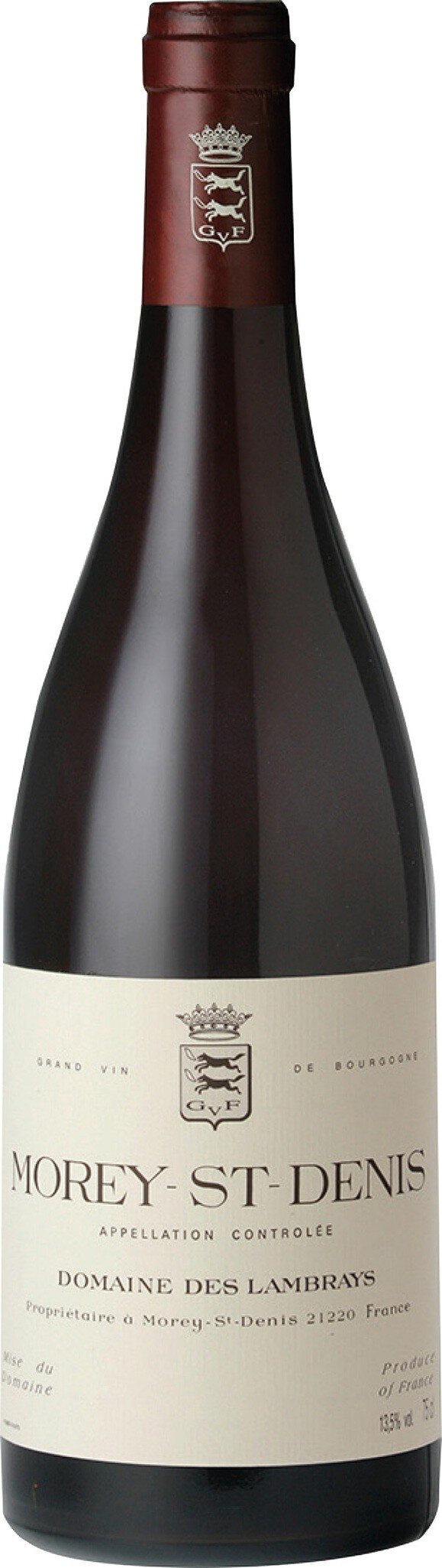 Eine Flasche Rotwein mit einem eleganten Etikett. Der Wein hat eine tiefe Farbton und eine schlichte, stilvolle Gestaltung. Der Flaschenhals ist rot und der Korken ist sichtbar.