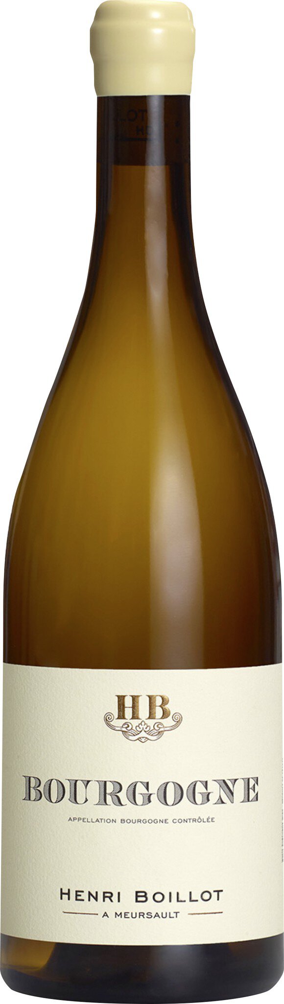 Eine Flasche Weißwein steht aufrecht. Der Wein hat einen hellen, goldenen Farbton und ein schlichtes Etikett mit minimalem Design. Die Umgebung ist nicht sichtbar.